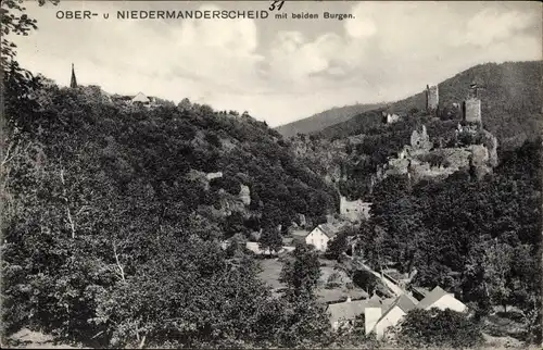 Ak Manderscheid in der Eifel, Obermanderscheid, Niedermanderscheid, Burgen