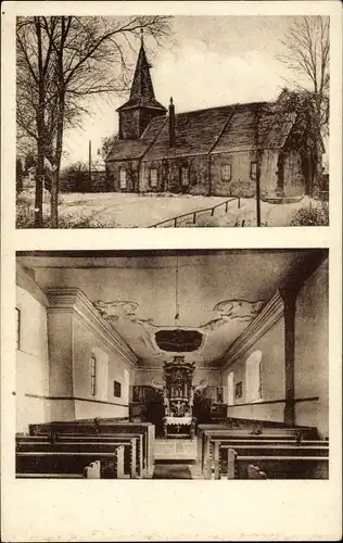 Ak Baddeckenstedt in Niedersachsen, Kirche, Außenansicht, Innenraum