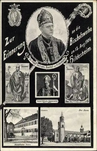 Ak Hildesheim, Bischofsweihe am 15 August 1906, Dr. Adolf Betram, Dom, Bischöfliches Palais