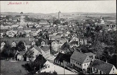 Ak Auerbach im Vogtland Sachsen,, Blick über die Stadt