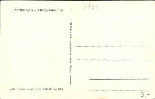 Ak Ebersbach Sachsen, Fliegeraufnahme der Stadt