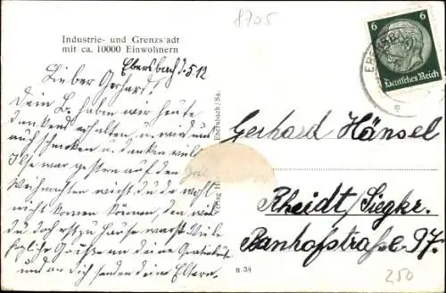 Ak Ebersbach in Sachsen, Blick auf den Ort mit Kirche