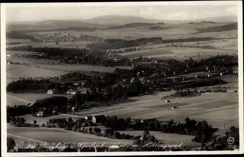 Ak Großschweidnitz in Sachsen, Blick vom Berghaus Löbauer Berg auf den Ort und Höllengrund