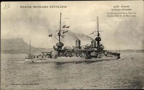 Ak Französisches Kriegsschiff Bouvet, Cuirasse d'Escadre