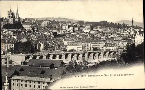 Ak Lausanne Kanton Waadt, Vue prise de Montbenon