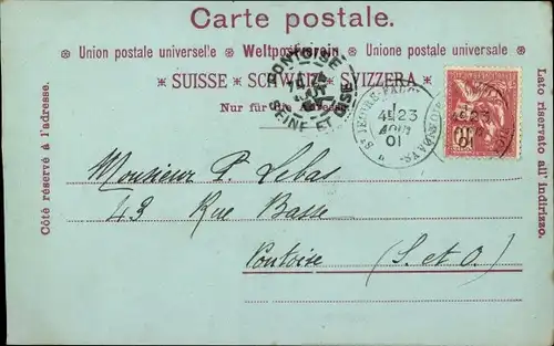 Mondschein Ak Montreux Kanton Waadt Schweiz, Barque