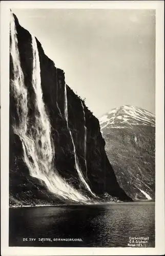 Ak Geiranger Norwegen, Geirangerfjord og de syv søstre