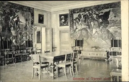 Ak Tyresö Schweden, Interiör af Tyresö slott