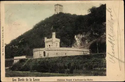 Ak Houyet Wallonien Namur, Les Bords de la Lesse, Chateau Royal d'Ardenne