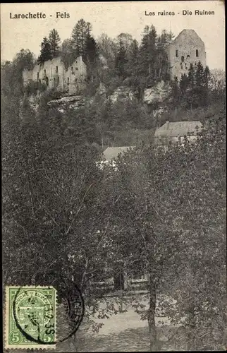 Ak Larochette Fels Luxemburg, Les ruines