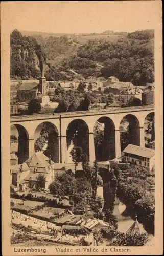 Ak Clausen Luxemburg, Viaduc et Vallée
