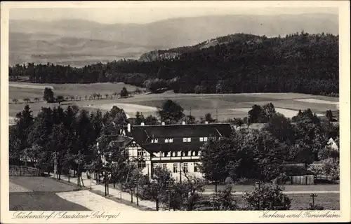 Ak Lückendorf Oybin in Sachsen, Lausitzer Geborge, Kurhaus, Inh. R. Ettrich, Ferienheim