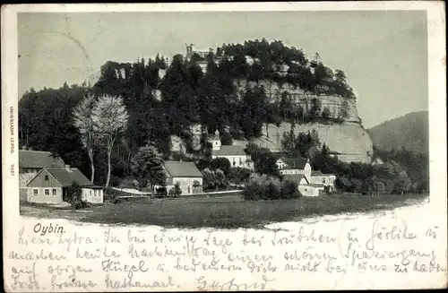 Ak Oybin in Sachsen, Blick auf den Ort