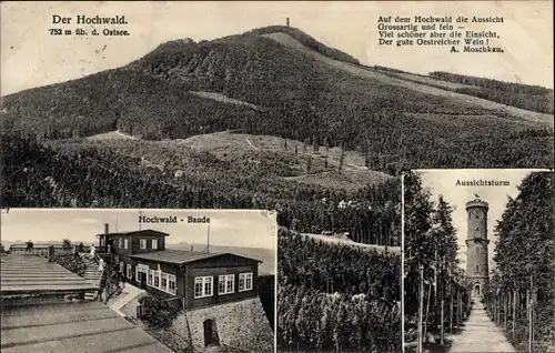 Ak Oybin in der Oberlausitz, Zittauer Gebirge, Hochwald, Hvozd, Baude, Aussichtsturm