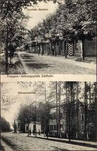 Ak Zeithain in Sachsen, Truppenübungsplatz, Generalsbaracke, Kommandantur