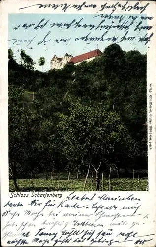 Ak Scharfenberg Klipphausen in Sachsen, Blick auf das Schloss