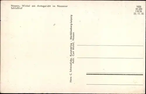 Ak Nossen in Sachsen, Winkel am Amtsgericht im Nossener Schlosshof