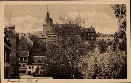 Ak Ronneburg im Kreis Greiz Thüringen, Teilansicht vom Ortsinneren