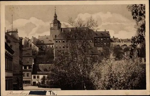 Ak Ronneburg im Kreis Greiz Thüringen, Teilansicht vom Ortsinneren