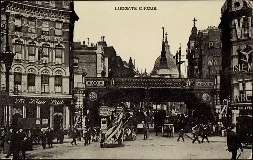 Ak London, Ludgate Circus, The King Lud, Bovril