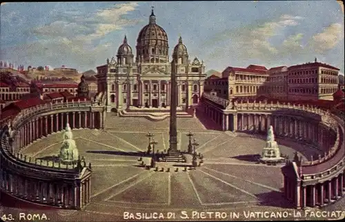 Künstler Ak Vatikan Rom Lazio, Basilica di S. Pietro, La Facciata