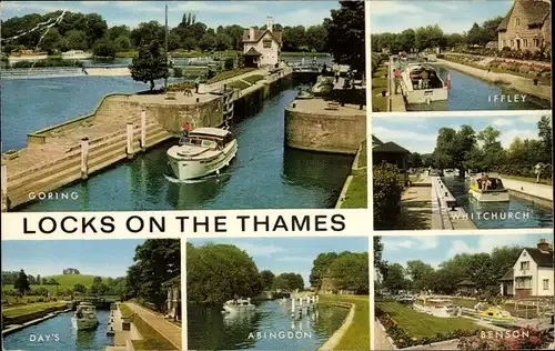 Ak Goring on Thames Oxfordshire England, Locks