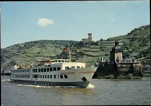 Ak Caub Kaub am Rhein, Burg Pfalzgrafenstein, Pfalz, M. S. Prinses Christina