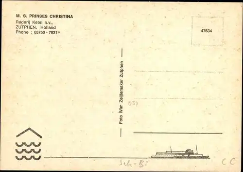 Ak Caub Kaub am Rhein, Burg Pfalzgrafenstein, Pfalz, M. S. Prinses Christina