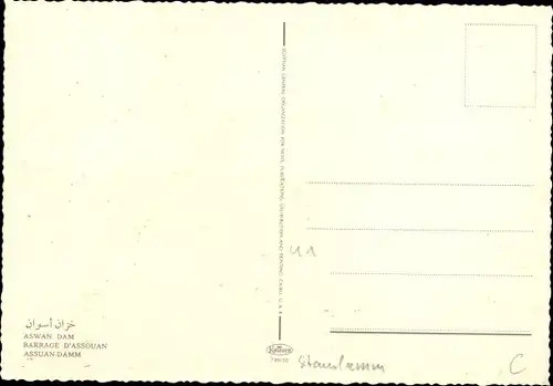 Ak Assouan Assuan Ägypten, Assuan-Damm
