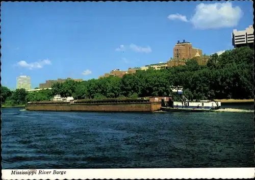 Ak Minneapolis Minnesota USA, Mississippi River Barge, University of Minnesota