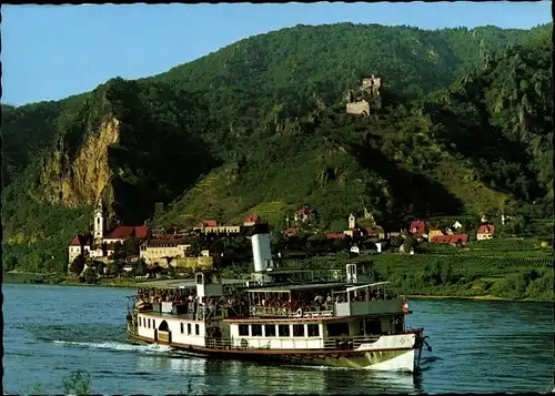 Ak Dürnstein an der Donau Wachau Niederösterreich, Dampfschiff