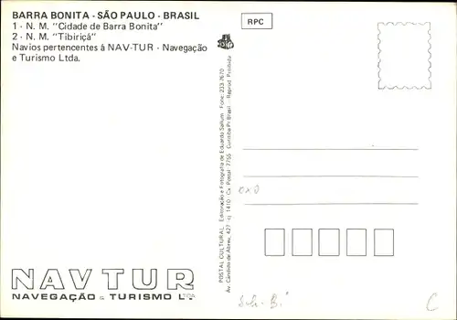Ak São Paulo Brasilien, Barra Bonita, N.M. Cidade de Barra Bonita, N. M. Tibirica