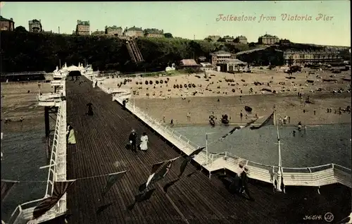 Ak Folkestone Kent South East England, from Victoria Pier