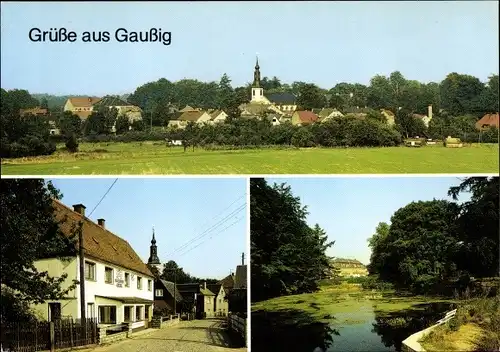 Ak Gaußig in der Oberlausitz, Teilansicht, Im Schlosspark