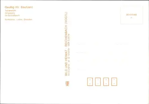 Ak Gaußig in der Oberlausitz, Teilansicht, Im Schlosspark