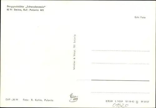 Ak Steina Sachsen, Berggaststätte Schwedenstein, Terrasse