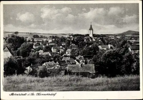 Ak Kunnersdorf Bernstadt auf dem Eigen in Sachsen, Panorama vom Ort