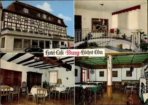 Ak Höchst im Odenwald, Hotel-Cafe-Restaurant Burg Breuberg, Inneres