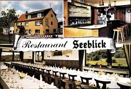 Ak Nohfelden an der Nahe Saarland, Restaurant Pension Seeblick, Tresen, Speiseraum