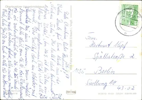 Ak Ostritz in der Oberlausitz, Oberlausitzer Umgebindehaus, Straßenansicht