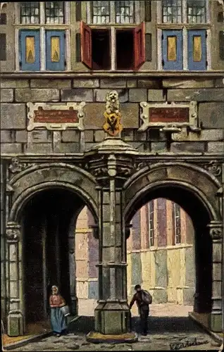 Künstler Ak Gerstenhauer, Johann Georg, Dordrecht Südholland Niederlande, Portal, Torbogen