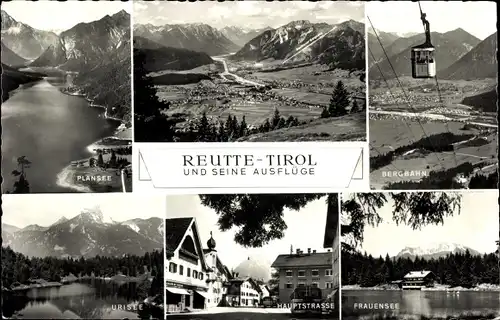 Ak Reutte in Tirol, Plansee, Bergbahn, Urisee, Hauptstraße, Frauensee