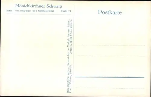 Ak Mönichkirchen in Niederösterreich, Mönichkirchner Schwaig, Winter