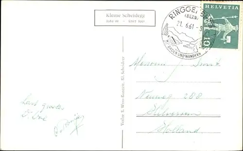 Ak Kanton Bern, Jungfrau, Jungfraubahn Station Eigergletscher, Eiger, Mönch, Kleine Scheidegg