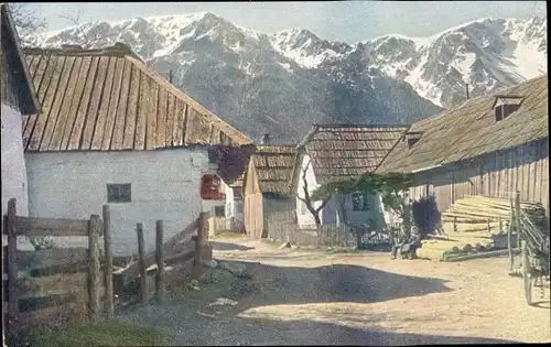 Ak Schneebergdörfl Niederösterreich, Dorfpartie
