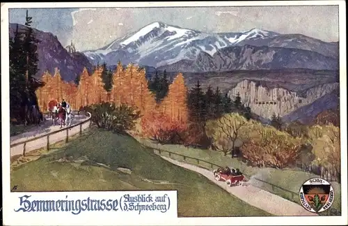 Künstler Ak Semmering in Niederösterreich, Schneeberg, Deutscher Schulverein 454