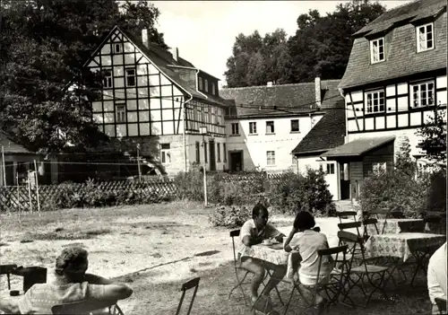 Ak Eisenberg in Thüringen, Waldcafé Schössersmühle im Mühltal