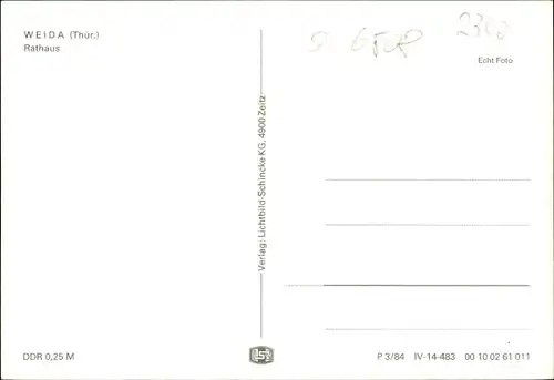 Ak Weida in Thüringen, Rathaus