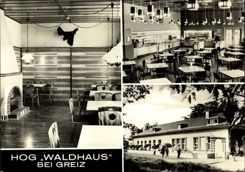 Ak Waldhaus Mohlsdorf Teichwolframsdorf Thüringen, HO Gaststätte Waldhaus, Innenansicht