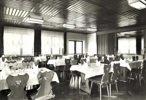 Ak Laschendorf Malchow in Mecklenburg, Ferienheim VEB Teppichwerk Nord, Speisesaal